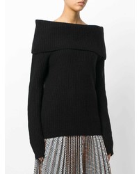 Черный вязаный свободный свитер от MSGM