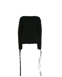 Черный вязаный свободный свитер от Paskal