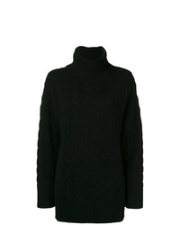Черный вязаный свободный свитер от Polo Ralph Lauren