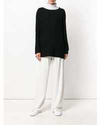 Черный вязаный свободный свитер от Le Kasha