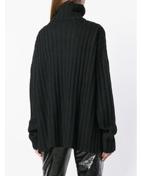 Черный вязаный свободный свитер от Barbara Bui