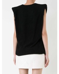 Черный вязаный топ без рукавов от Zaid Affas