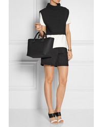 Черный вязаный укороченный топ от Victoria Beckham