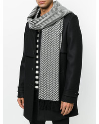 Мужской черный вязаный шарф от Saint Laurent