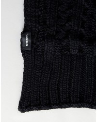 Мужской черный вязаный шарф от Diesel