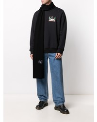 Мужской черный вязаный шарф от Calvin Klein Jeans