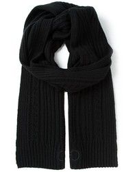 Женский черный вязаный шарф от Salvatore Ferragamo
