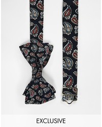 Мужской черный галстук-бабочка с принтом от Reclaimed Vintage