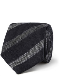 Мужской черный галстук в вертикальную полоску
