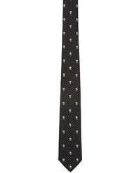 Мужской черный галстук в горошек от Alexander McQueen