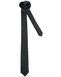 Мужской черный галстук в горошек от Asos