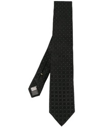 Мужской черный галстук в горошек от Canali