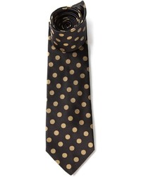 Мужской черный галстук в горошек от Etro