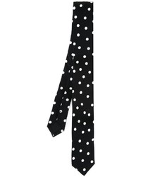 Мужской черный галстук в горошек от Saint Laurent