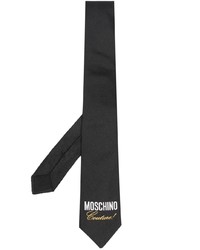 Мужской черный галстук с вышивкой от Moschino