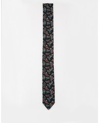 Мужской черный галстук с "огурцами" от Reclaimed Vintage