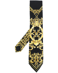 Мужской черный галстук с принтом от Versace