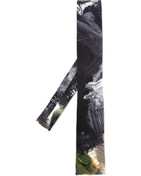 Мужской черный галстук с принтом от Yohji Yamamoto
