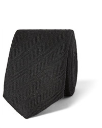 Черный галстук с узором "в ёлочку"