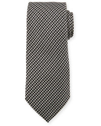 Черный галстук с узором "гусиные лапки"