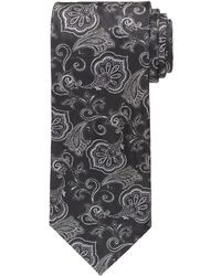 Черный галстук с цветочным принтом