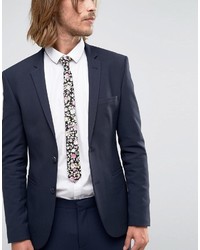 Мужской черный галстук с цветочным принтом от Asos