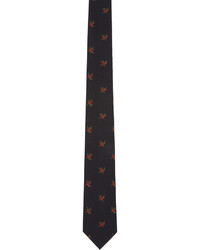 Мужской черный галстук с цветочным принтом от Givenchy
