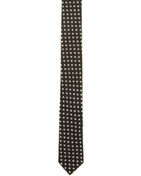 Мужской черный галстук со звездами от Saint Laurent