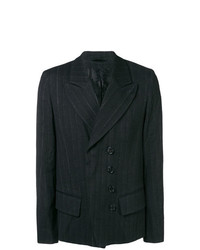 Мужской черный двубортный пиджак в вертикальную полоску от Ann Demeulemeester