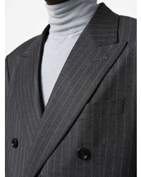 Мужской черный двубортный пиджак в вертикальную полоску от Tom Ford