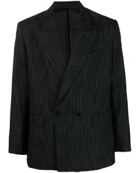 Мужской черный двубортный пиджак в вертикальную полоску от Ernest W. Baker