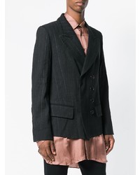 Мужской черный двубортный пиджак в вертикальную полоску от Ann Demeulemeester