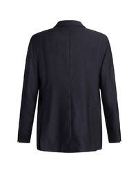 Мужской черный двубортный пиджак в вертикальную полоску от Etro