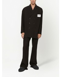 Мужской черный двубортный пиджак в клетку от Dolce & Gabbana