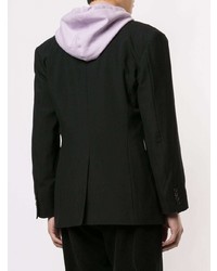 Мужской черный двубортный пиджак с вышивкой от Christian Dada