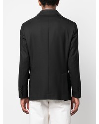 Мужской черный двубортный пиджак с цветочным принтом от Sunflower