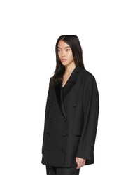 Женский черный двубортный пиджак от Totême