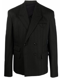 Мужской черный двубортный пиджак от Bottega Veneta