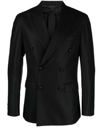 Мужской черный двубортный пиджак от Brioni