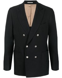 Мужской черный двубортный пиджак от Brunello Cucinelli