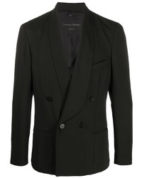 Мужской черный двубортный пиджак от Christian Pellizzari