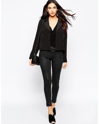 Женский черный двубортный пиджак от Asos