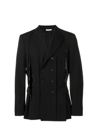 Мужской черный двубортный пиджак от Comme Des Garcons Homme Plus