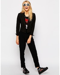 Женский черный двубортный пиджак от Love Moschino