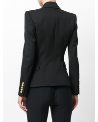 Женский черный двубортный пиджак от Balmain