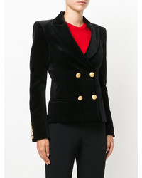 Женский черный двубортный пиджак от PIERRE BALMAIN