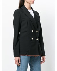 Женский черный двубортный пиджак от Barena
