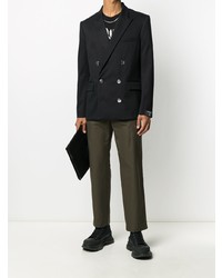 Мужской черный двубортный пиджак от Balmain