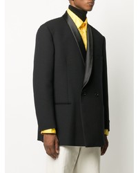 Мужской черный двубортный пиджак от Raf Simons