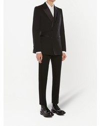 Мужской черный двубортный пиджак от Alexander McQueen